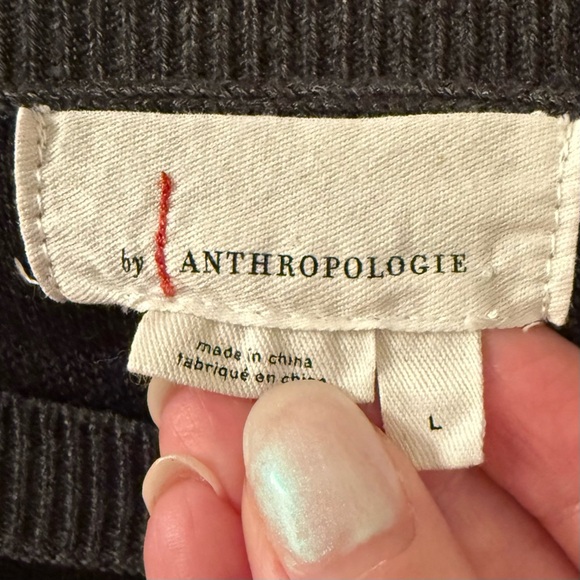 By Anthropologie Gray and Black Zebra Sweater - Picture 5 of 7